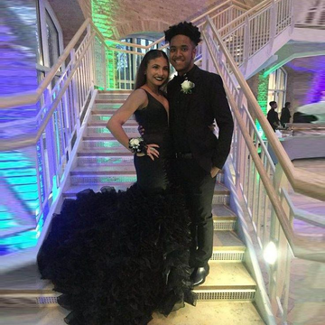 Black Deep-V-Neck Mermaid Prom Dress Party Gowns HZ1023